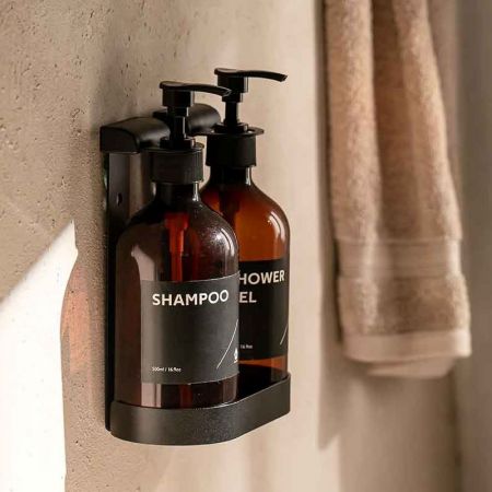 Stainless Amenity Bottle Holder - Stainless Tamper Proof Wall Bottle Fixture for Soap and Shampoo